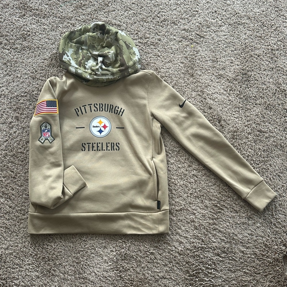 Nike Pittsburgh Steelers Salute to Service Dri Fit Hoodie On Field Sz Small